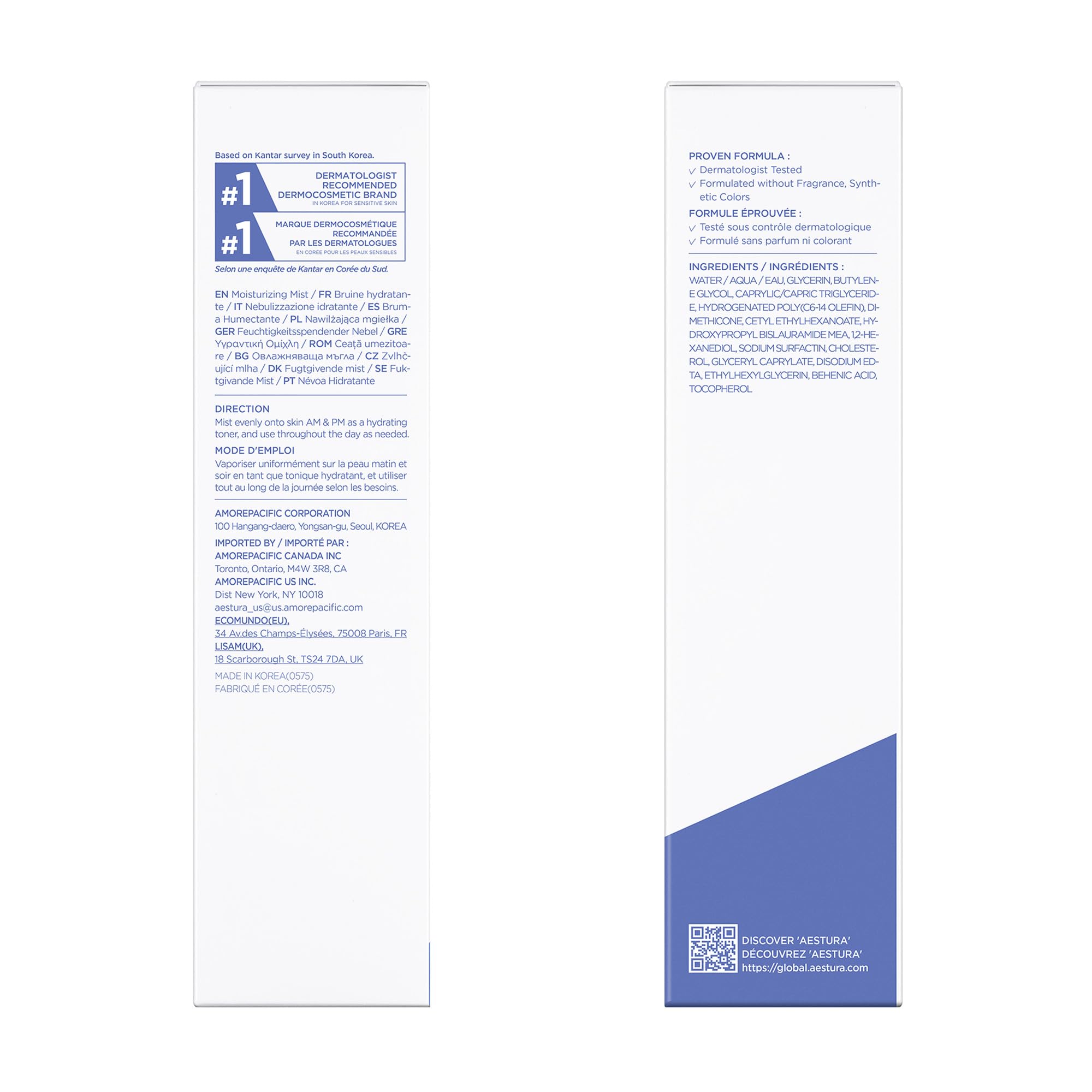 AESTURA ATOBARRIER365 Cream Mist with 10,000ppm Ceramides | Moisture Barrier Support, Ultra-Fine Moisturizing Mist, Suitable for Dry Skin | Korean Skin Care, 120ML / 4.06 fl.oz.